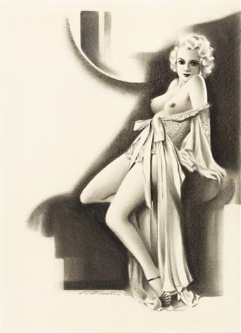 WARNER KREUTER (20th century) Blonde Pin-up.